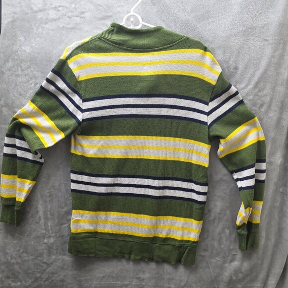 Old Navy Boys Striped Sweater XL 14/16 Green Yellow‎ Navy Cotton Pullover - Picture 6 of 11